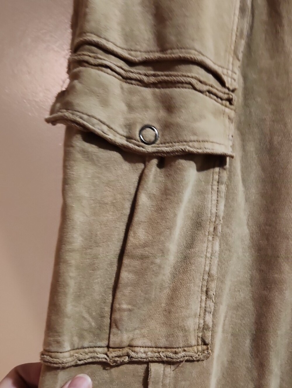 Easel Los Angeles Light Tan distressed Boho Streetwear Wide Legged Pants Sz S - Picture 6 of 9